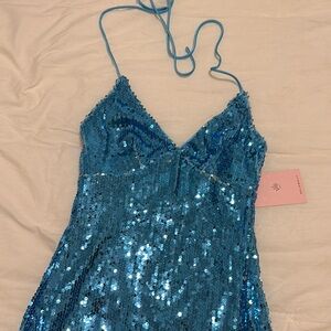 Hello Molly Blue Sequin Chemise